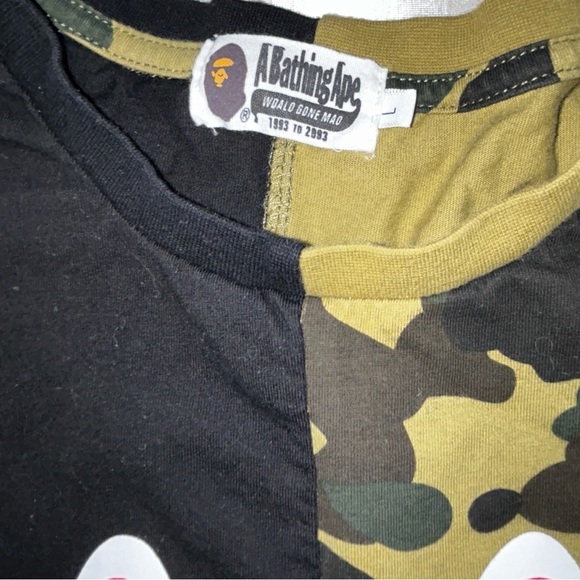 A BATHING APE Camo Shark split short sleeve tee WGM size L bape BAPE - Picture 4 of 5